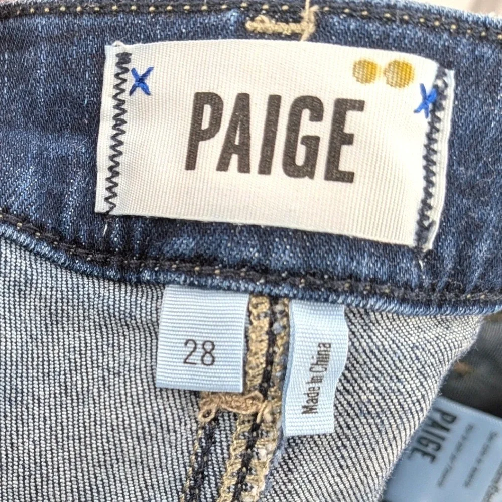 Paige Jax Long Length Denim Shorts Sz 28 Dark Wash‎ Burmuda Walking Short Modest